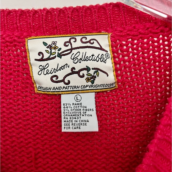 Vintage Chunky Knit Mixed Media Christmas Cardigan Sweater - Picture 14 of 16